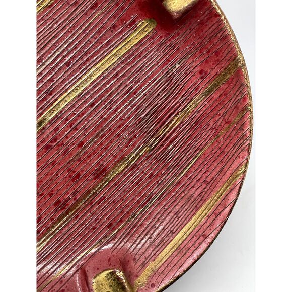 Vintage Large Pink and Gold Italian Ashtray - Picture 7 of 7